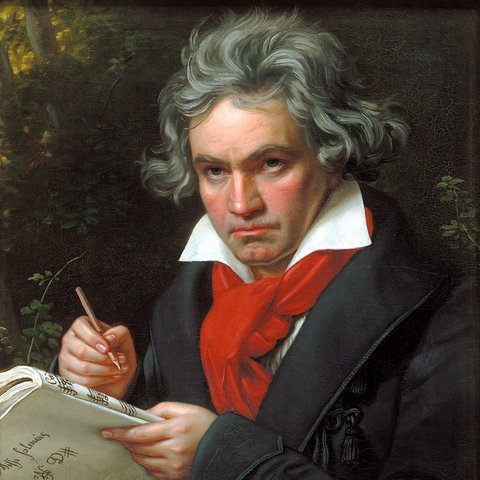 Ludwig van Beethoven beim Komponieren der Messe "Missa solemnis"