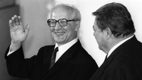 Erich Honecker 1987 zu Besuch bei Franz-Josef Strauß in München