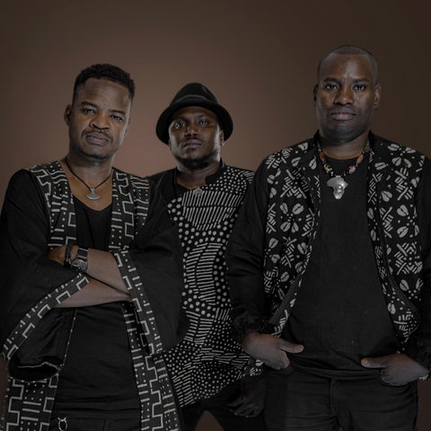 Drei Musiker von Songhoy Blues