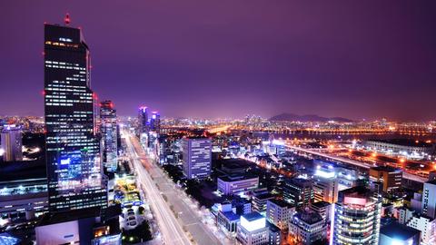 Blick auf den Stadtteil Gangnam von Seoul